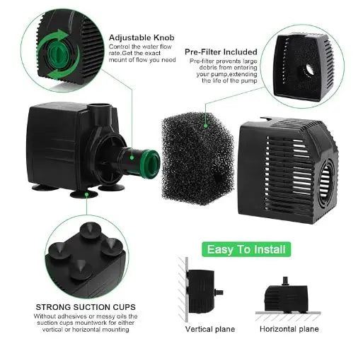 Pompe Submersible pour le stock tank pool - 800 GPH (3 filtres inclus) ILOTank